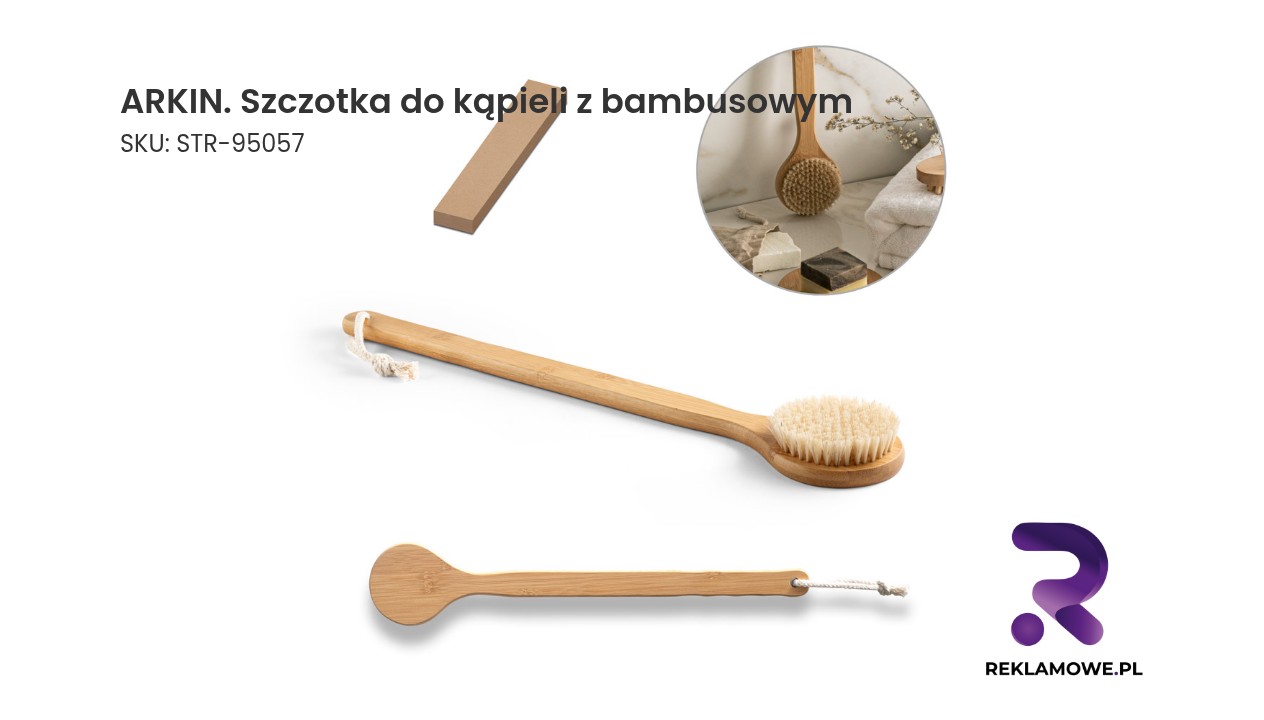ARKIN. Szczotka do kąpieli z bambusowym korpusem ARKIN szczotka do kąpieli z rączką z bambusa
