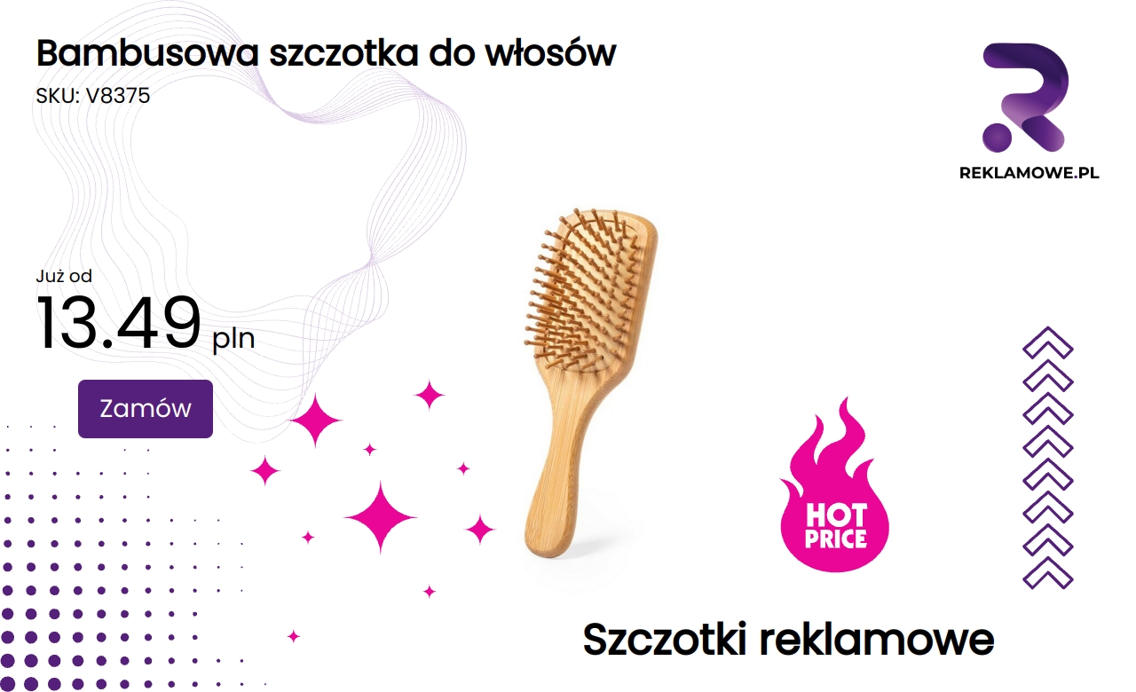 Ekologiczna bambusowa szczotka do włosów