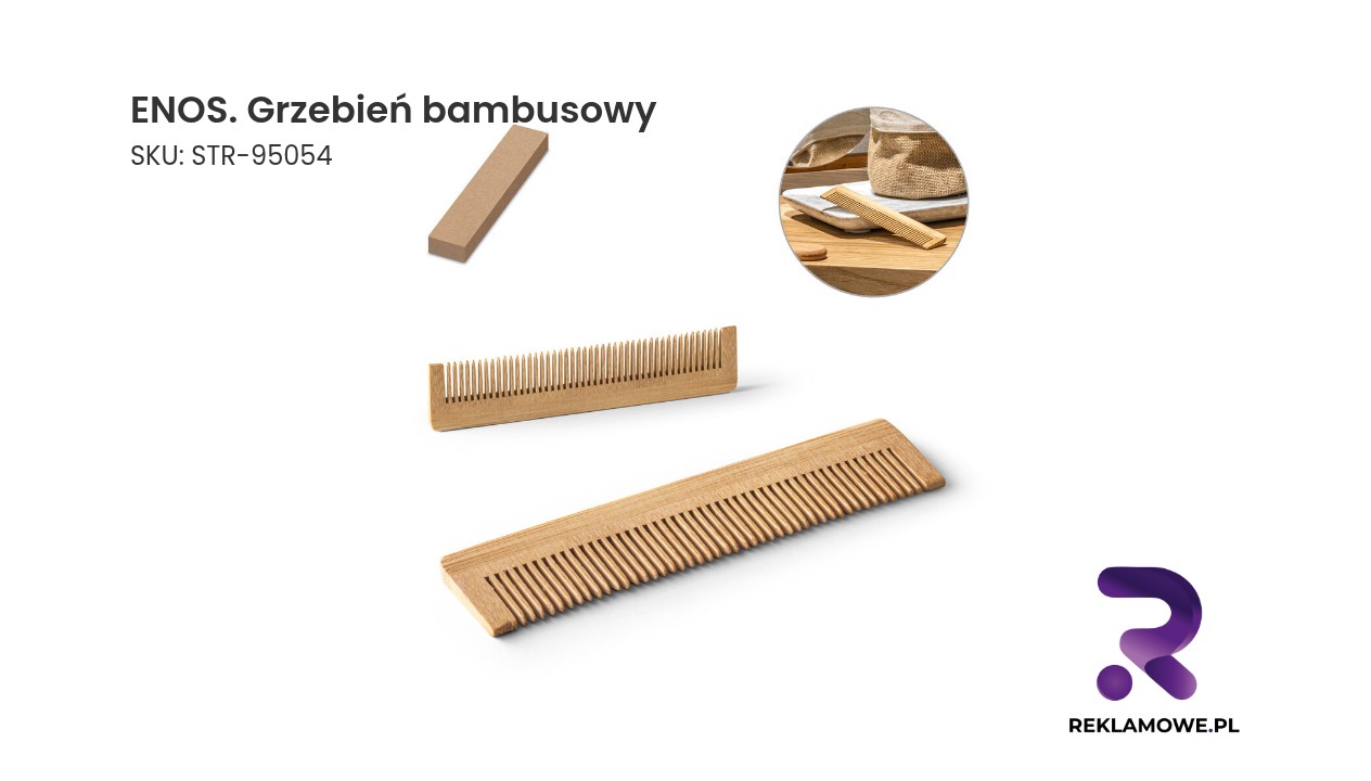 ENOS. Grzebień bambusowy ENOS grzebień bambusowy do włosów