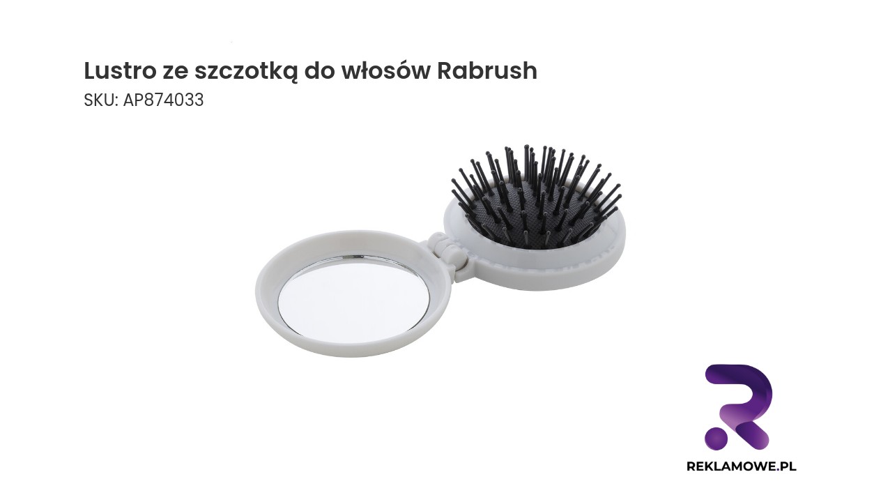 Lustro ze szczotką do włosów Rabrush rABS Lustro ze szczotką do włosów Rabrush – elegancki zestaw do codziennej pielęgnacji włosów