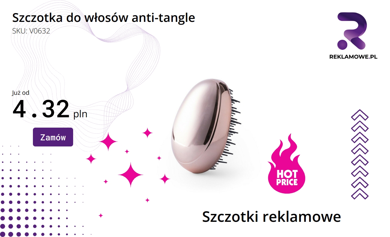 Szczotka do włosów anti-tangle z łagodnym rozczesywaniem